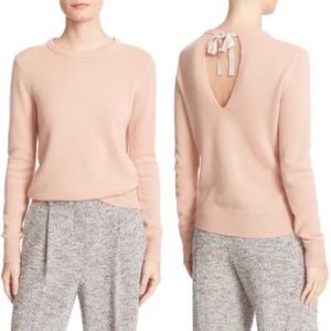 Theory Salomina Tie Back Cashmere Sweater Pink L